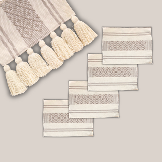 Juego Textil para Mesa, Natural & Caqui