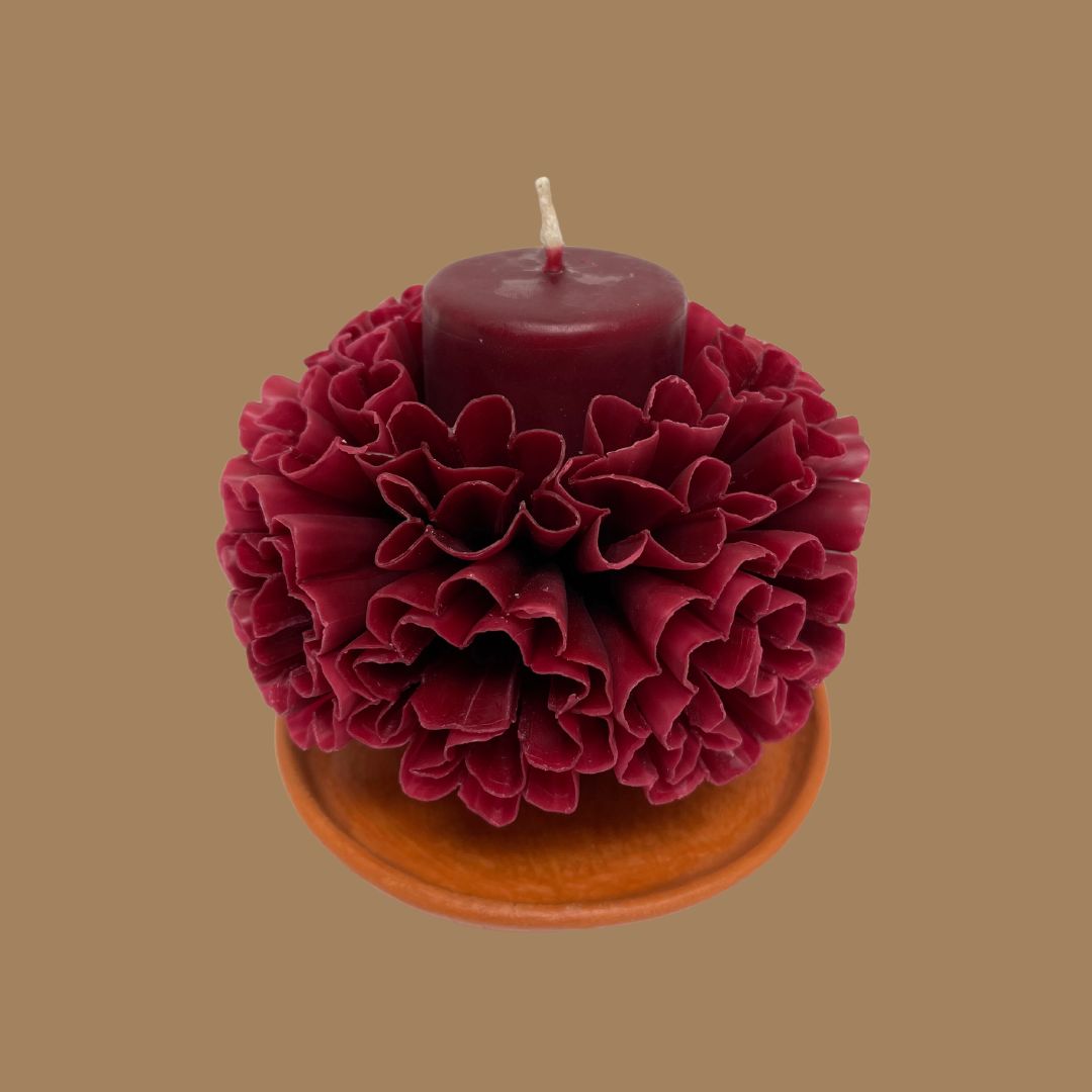 Carnation Candle | Wine Red Candle