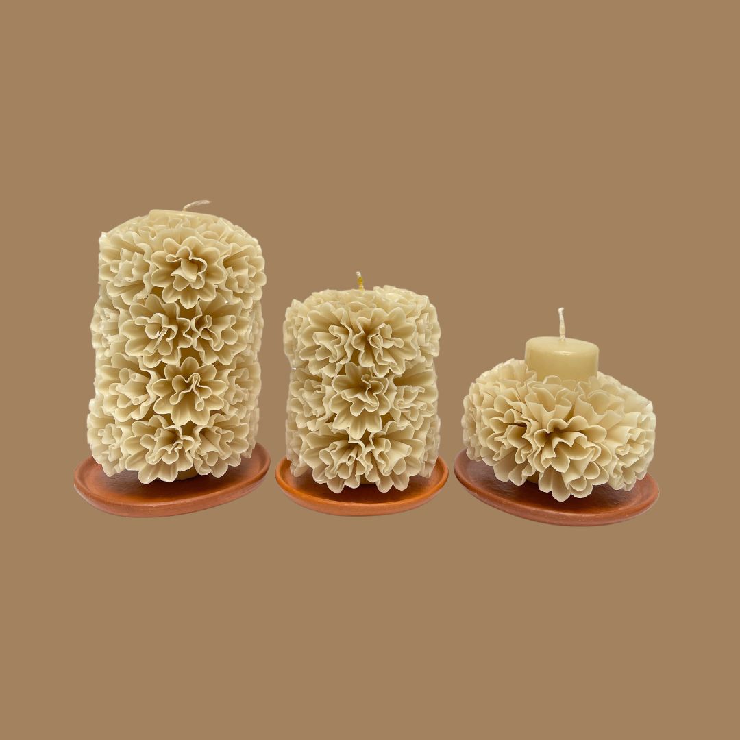 Carnation Candle 20cm | Ivory Candle