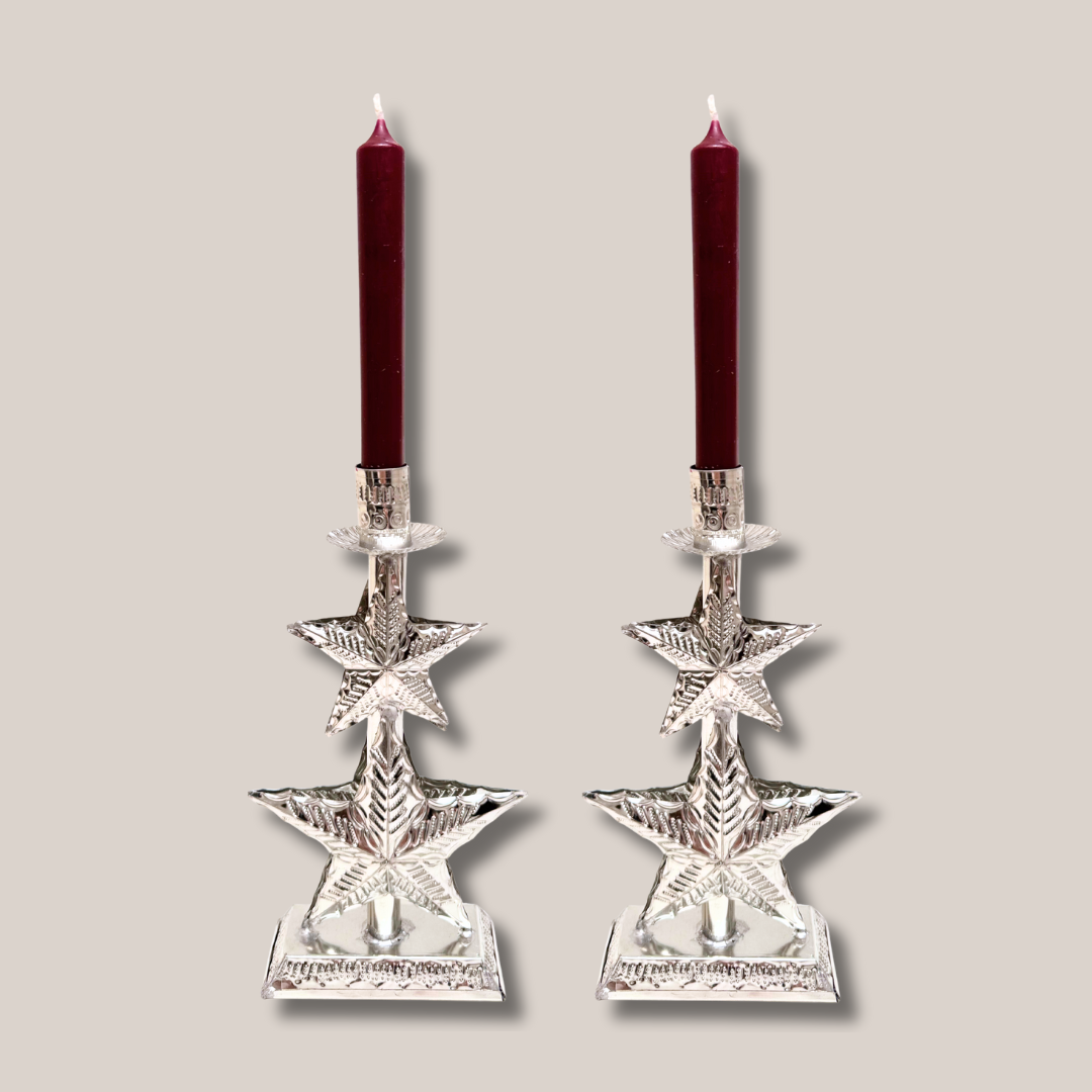 Set de 2 Candelabros Estrellas