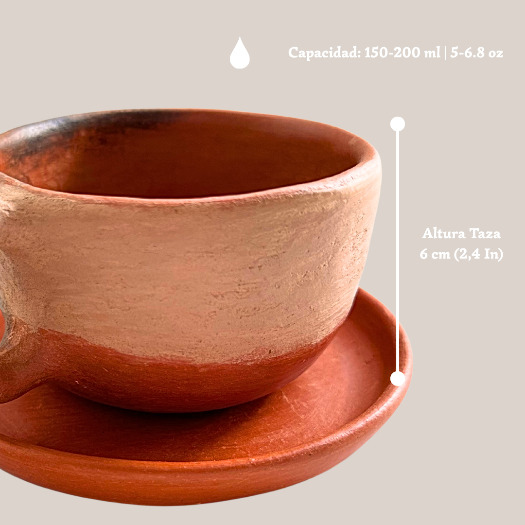 Set Tazas Bicolor con Plato