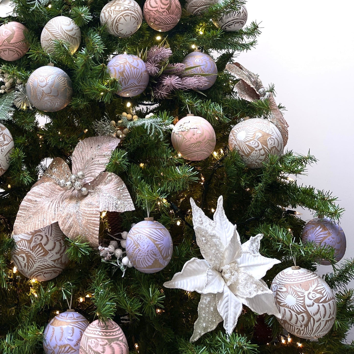 Set de Esferas Naturales Medianas, Blanco Perla