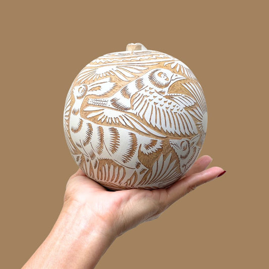 Large Natural Sphere | Hand Carved Gourd