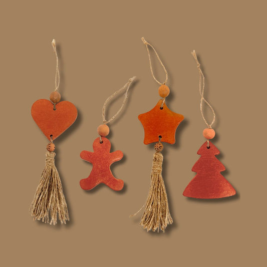 Ceramic Pendants (Set of 4) | red clay