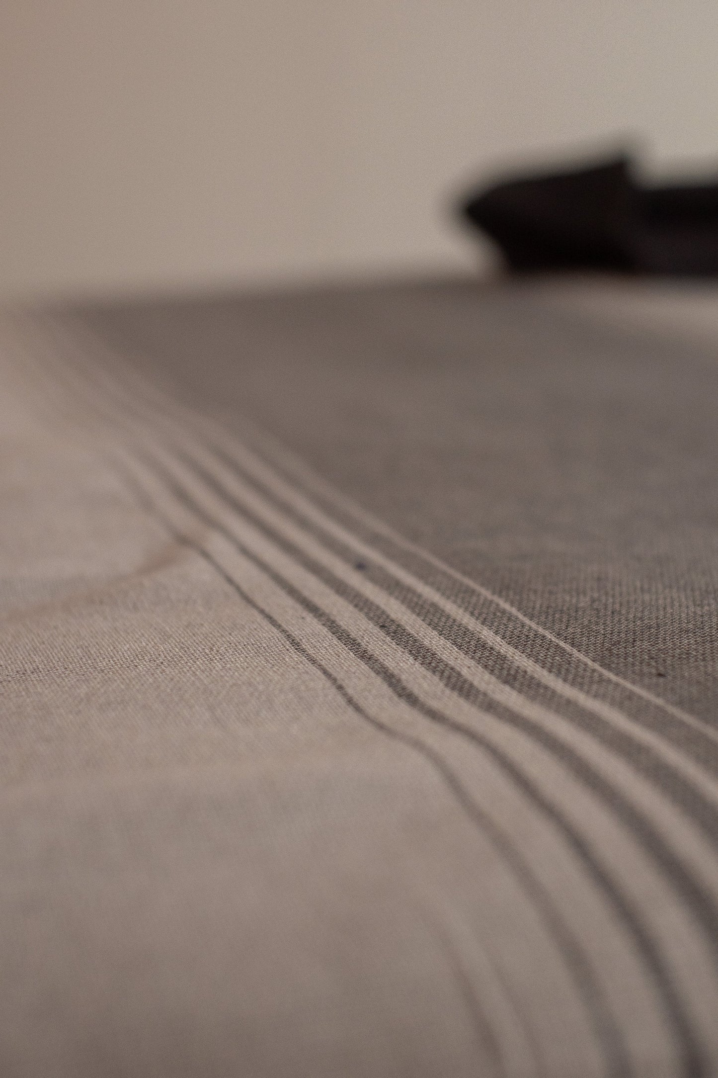 Claudia | Handmade Bedspread | Dark Gray Stripes