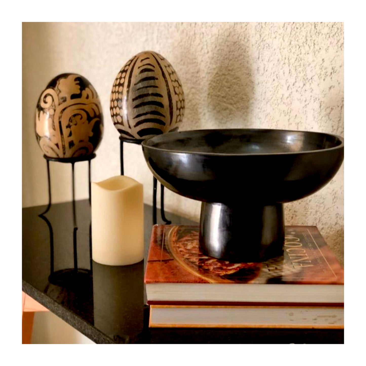 Bowl with Pedestal | Black Mud